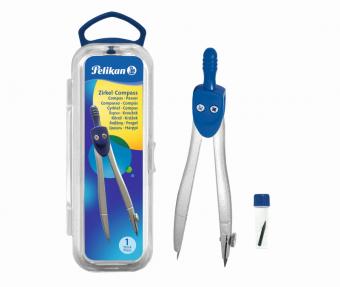 COMPAS PLASTIC/METAL PELIKAN, CU 2 REZERVA MINA, IN CUTIE DE PLASTIC